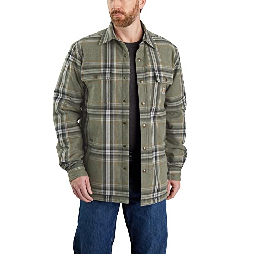 Carhartt Herren Langarmhemd Flannel Sherpa Lined Shirt, Farbe:Basil, im Sale