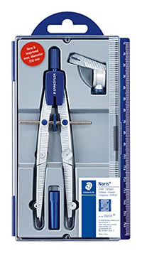 Thumbnail for STAEDTLER Noris Club 550 02 Zirkel Schulzirkel mit Schnellverstellung, Set mit Verlängerungsstange und Universaladapter, mit Spindelführung, exakt und präzise, stabiles Etui mit Klappdeckel im Sale