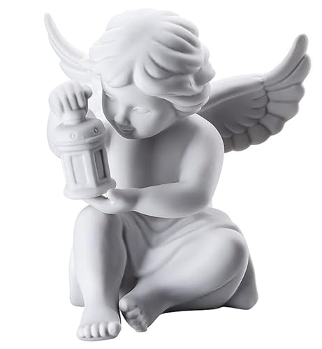 Angel medium white matt angel with lantern on sale