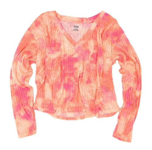 Victoria's Secret Langärmeliger Pullover, lässig, leicht, gerippt, V-Ausschnitt, im Sale