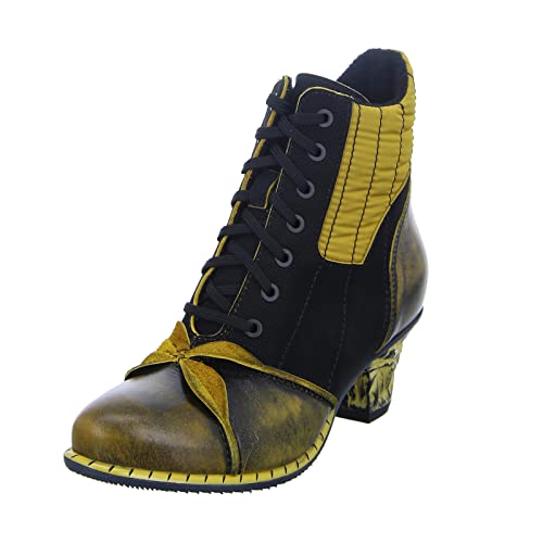 SIMEN Damen Stiefelette 5397A Damen Leder Stiefel Reißverschluss Gelb(Gelb) im Sale