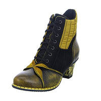 Thumbnail for SIMEN Damen Stiefelette 5397A Damen Leder Stiefel Reißverschluss Gelb(Gelb) im Sale