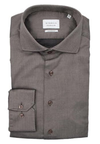 Thumbnail for ETERNA Modern Fit Hemd Langarm Haifischkragen Muster braun im Sale