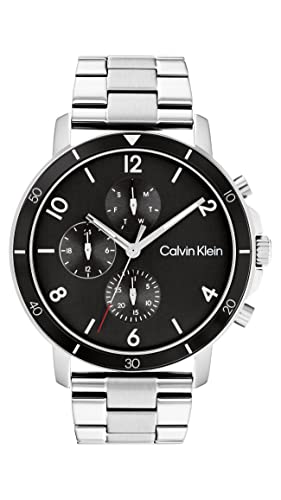Calvin Klein Multi Zifferblatt Quarz Uhr für Herren mit Silbernes Edelstahlarmband - 25200067 im Sale