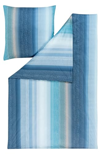 ESTELLA Mako Interlock Jersey bed linen Tamani blue 1 duvet cover 135 x 200 cm + 1 pillowcase 80 x 80 cm on sale