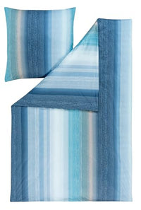 Thumbnail for ESTELLA Mako Interlock Jersey bed linen Tamani blue 1 duvet cover 135 x 200 cm + 1 pillowcase 80 x 80 cm on sale