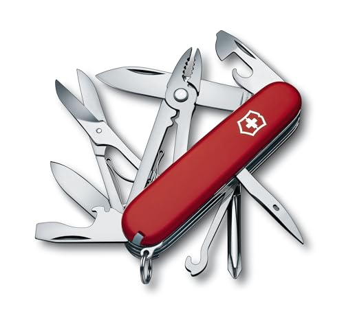Victorinox Swiss Army Knife, Deluxe Tinker, Multitool, 17 Functions, Large Blade, Can Opener, 3 mm Screwdriver, Red on Sale
