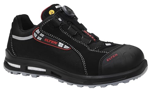 ELTEN Sicherheitsschuhe SENEX XXT Pro BOA ESD S3, Herren, Textil, Kunststoffkappe (leichter als Stahlkappe), leicht, sportlich, Schwarz/Rot, im Sale