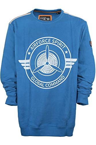Kitaro Sweatshirt Sweat Shirt Herren Langarm Rundhals Baumwolle, Farbe:blau, Herrengrößen:5 im Sale