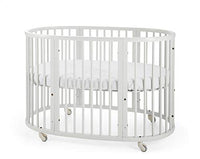 Thumbnail for Stokke Sleepi Kinderbett – Mitwachsendes Bett für Kinder aus massivem Holz – Gitterbett in ovaler Form zum Wohlfühlen – Inkl. Matratze – Farbe: Weiß im Sale