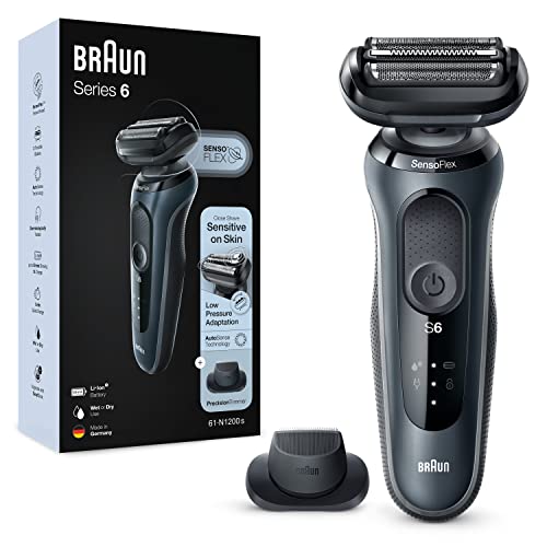 Braun Series 6 Men's Electric Razor with EasyClick Attachment, Electric Shaver &amp; Precision Trimmer, SensoFlex, Wet &amp; Dry, Rechargeable &amp; Cordless, 61-N1200s, Grey on Sale