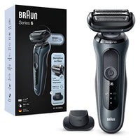 Thumbnail for Braun Series 6 Men's Electric Razor with EasyClick Attachment, Electric Shaver & Precision Trimmer, SensoFlex, Wet & Dry, Rechargeable & Cordless, 61-N1200s, Grey on Sale