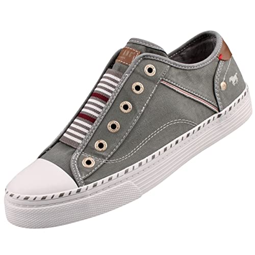 MUSTANG Damen Canvas Sneaker Grün/Grau, Schuhgröße:EUR 37 im Sale