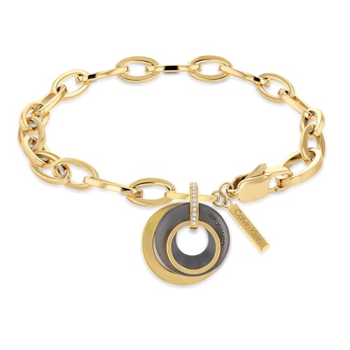 Calvin Klein Women's Link Bracelet PLAYFUL CIRCULAR SHIMMER Collection with Crystals - 35000154 on Sale