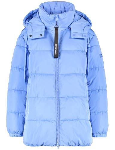 Gerry Weber Damen Outdoorjacke mit Abnehmbarer Kapuze elastischer Ärmelsaum, Langarm unifarben Sky 42 im Sale