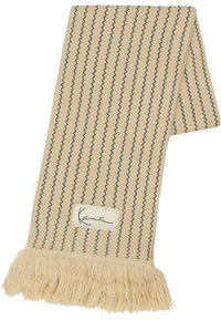 Thumbnail for Karl Kani Unisex KA-233-014-1 KK Woven Signature Ziczac Pinstripe Scarf one size off white im Sale