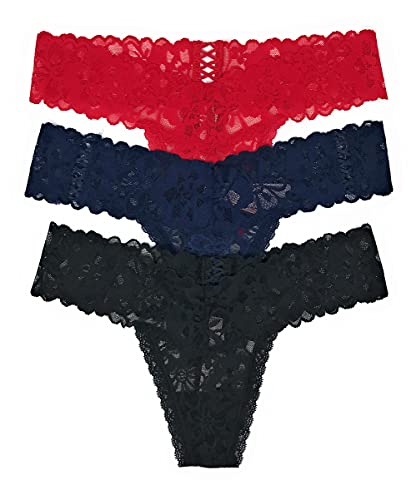 Victoria's Secret The Lacie Tanga Panty 3er Set Small Red Cross / Ensign Cross / Black Cross, Mehrfarbig im Sale