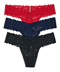 Thumbnail for Victoria's Secret The Lacie Tanga Panty 3er Set Small Red Cross / Ensign Cross / Black Cross, Mehrfarbig im Sale