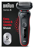 Thumbnail for Braun Series 5 Electric Shaver, EasyClean Men's Razor, Wet & Dry, Gift for Men, Made in Germany, 51-R1000s, Red on Sale
