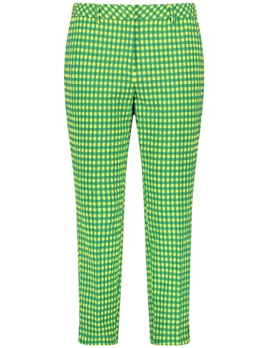 Samoon women's trousers leisure shortened checked 7/8 length Galactic Green Patterned 52 on sale