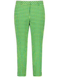Thumbnail for Samoon women's trousers leisure shortened checked 7/8 length Galactic Green Patterned 52 on sale