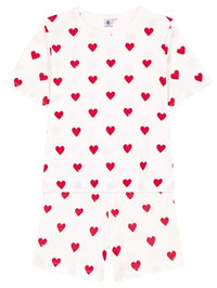 Thumbnail for Petit Bateau A0B5V Kurzärmeliges Pyjacurt Damen Marshmallow/Terkuit im Sale