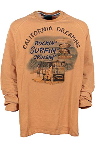 Kitaro Sweatshirt Sweat Shirt Rundhals Herren Extra Lang Tall, Farbe:türkis, Herrengrößen:LT im Sale