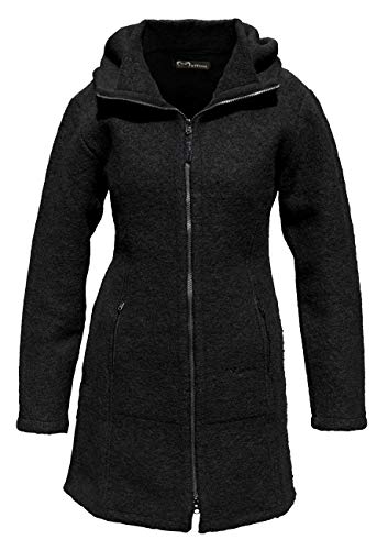 Mufflon Damen Wollmantel Rika, Farbe:Schwarz, im Sale
