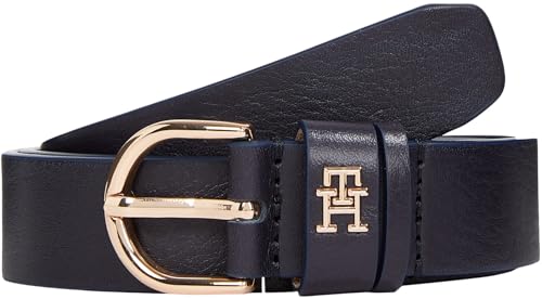 Tommy Hilfiger Damen Gürtel Essential Effortless 2,5 cm Ledergürtel, Blau (Space Blue), 85 cm im Sale