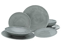 Thumbnail for CreaTable, 33068, SOFIA - STONE series, 12-piece dinnerware set, porcelain plate set, dishwasher and microwave safe, Made in Europe on sale