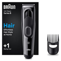 Thumbnail for Braun Men's Hair Clipper, Professional Hair Clipper, Cut Hair at Home, 9 Length Settings, 1 Comb Attachment, 50 Min. NiMH Battery Life, HC5310 on Sale