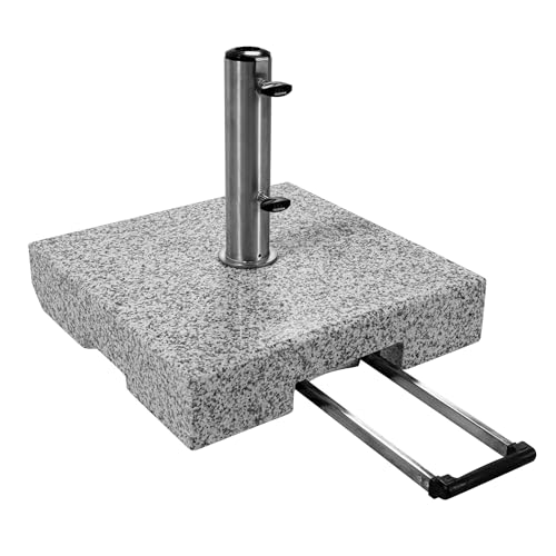 Doppler SL-AZ Trolley Granite Base 72kg with Wheels | Umbrella Stand for Parasols with Max. 350cm Umbrella Diameter &amp; 3.2-6.0cm Tube Diameter | Parasol Stand with Extendable Handle