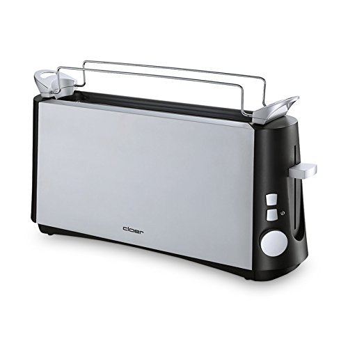 Cloer 3810 Toaster, matt stainless steel, black