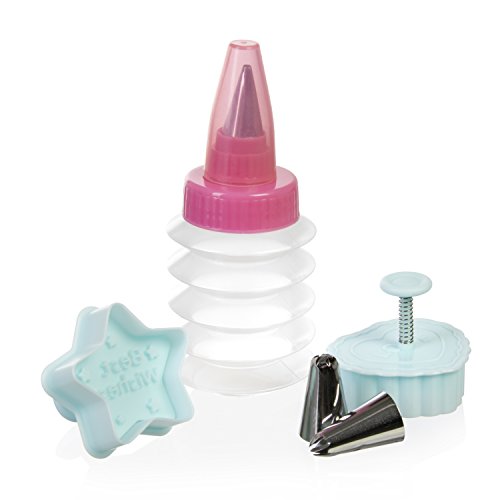 wenco Back- und Garnierset, Mit Keksausstechern, Garnierflasche und Tüllen, 3-teilig, Kunststoff/Edelstahl, Blau/Transparent/Pink/Silber, 519519 im Sale
