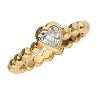 Thumbnail for Esprit Damen-Ring 925 Sterling Silber rhodiniert Kristall Zirkonia Pellet Heart Gold weiß im Sale