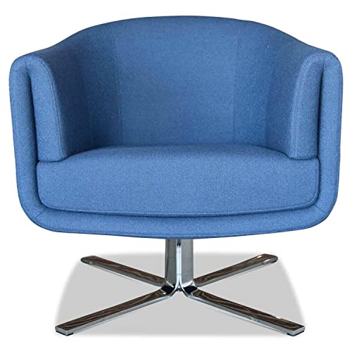 Erpo Sessel AV113.15 Stoff 18 2020.45 Blau Kreuzfuß Edelstahl Chrom Hochglanz im Sale