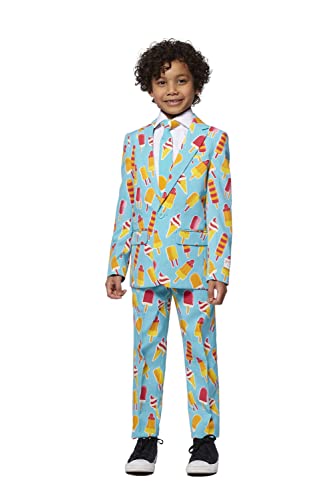 OppoSuits Lustige Verrückt Anzüge für Jungen 2 - 8 Jahre alt - Kommt mit Jacke, Hose und Krawatte Cool Cones 92/98 im Sale