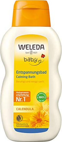 Thumbnail for WELEDA Organic Baby Calendula Relaxing Bath – a vegan natural cosmetic bath additive with organic thyme nourishes the skin and promotes restful sleep. Surfactant-free baby bath for babies and children (1 x 200ml) on sale