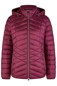 Thumbnail for BARBARA LEBEK Quilted Jacket with Hood Dark Plum - 42 on Sale