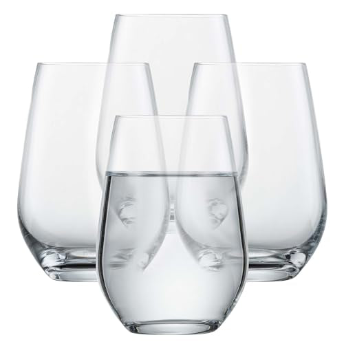 SCHOTT ZWIESEL Wasserglas Forté (4er-Set), vielseitig einsetzbare Trinkbecher, spülmaschinenfeste Tritan-Kristallgläser, Made in Germany (Art.-Nr. 123618), Klar, Kristall im Sale
