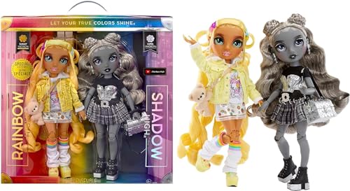 Rainbow High Shadow High Special Editon - Madison Twins Sunny & Luna - 2 Modepuppen mit gelben & grauen Designer-Mix & Match-Outfits mit Accessoires - Für Sammler und Kinder von 4-12 Jahren im Sale