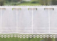 Thumbnail for Plauener Spitze Scheibengardine Spitzengardine im Landhausstil Farbe : Creme (30x64 cm) im Sale