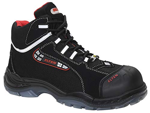 ELTEN Sicherheitsschuhe SANDER Pro ESD S3, Herren, Textil, Kunststoffkappe (leichter als Stahlkappe), leicht, sportlich, Schwarz/Rot, im Sale