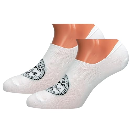 Converse 2 Pairs of Invisible Socks - Anti-Slip Heel Area - Cotton - Unisex (White, 35-38) on Sale