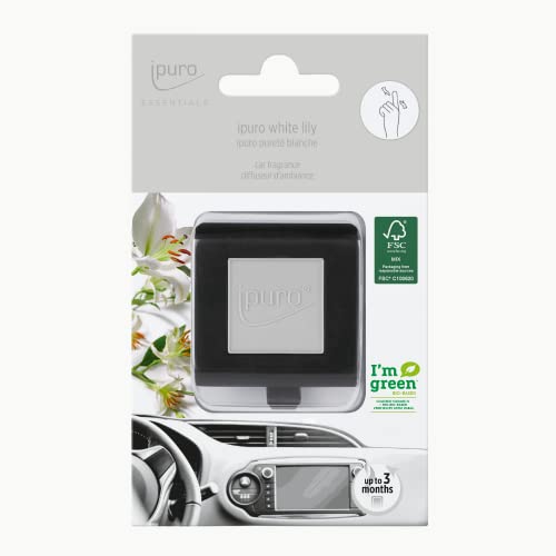 ipuro - refreshing white lily car fragrance - subtle with delicate floral notes - more pleasant for a puristic fragrance experience. On sale for up to 3 months.