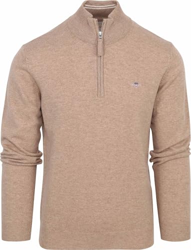 GANT Herren Superfine Lambswool Half Zip Pullover, Bright RED, Medium im Sale
