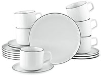 Thumbnail for CreaTable, 21965, Chef Collection Black Line series, 18-piece tableware set for 6 people, porcelain coffee service, dishwasher and microwave safe, Made in Europe on sale