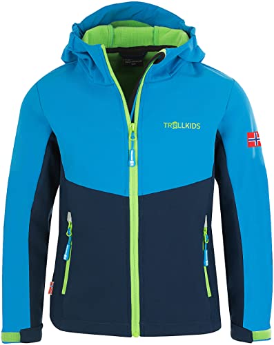 Trollkids Softshell Jacke Kristiansand, Marineblau/Grün, im Sale
