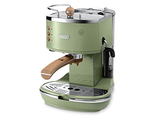 De'Longhi Icona Vintage ECOV 311.GR – Espresso Siebträgermaschine im RetroLook, Espressomaschine mit manuellem Milchaufschäumer, für Kaffeepulver oder ESE Pads, 1,4 l Wassertank, grün im Sale