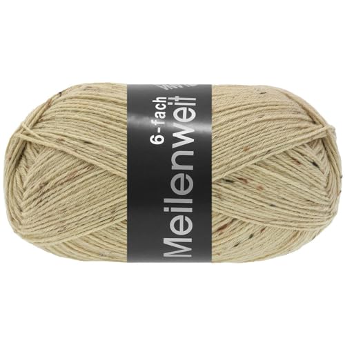 Lana Grossa MEILENWEIT 6-Ply 150g Tweed 9247 - Beige on sale